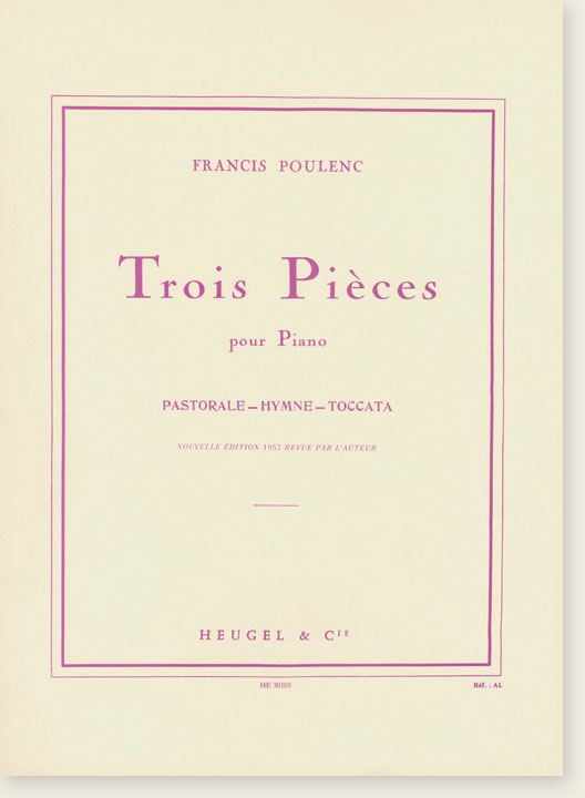 Francis Poulenc Trois Pièces pour Piano