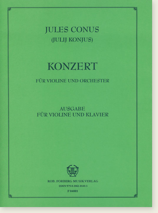 Jules Conus (Julij Konjus) Konzert Ausgabe für Violine und Klavier
