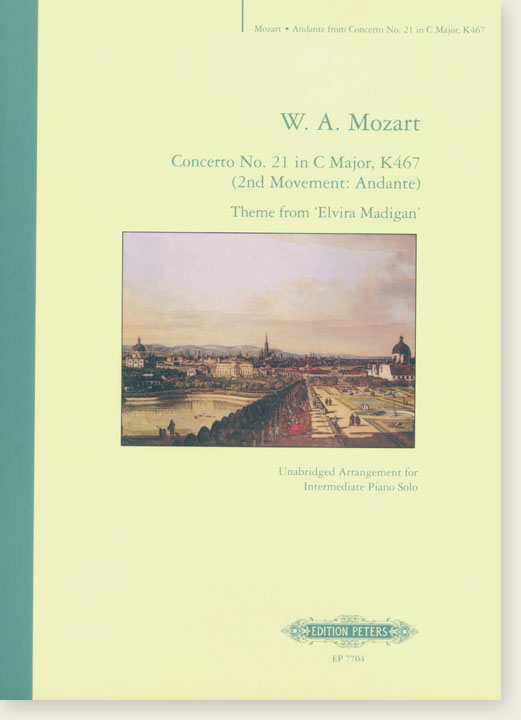 W. A. Mozart Concerto No.21 in C Major, K467 (2nd Movement: Andante) Theme from 'Elvira Madigan' for Intermediate Piano Solo