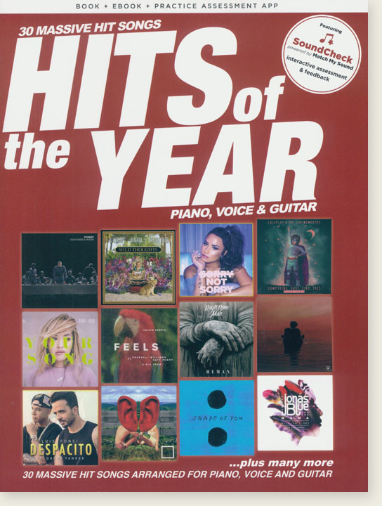 Hits Of The Year Piano, Voice and Guitar (Book+eBook+Practice Assessment App)