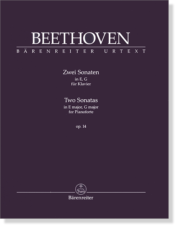 Beethoven Two Sonatas in E Major, G Major for Pianoforte Op. 14