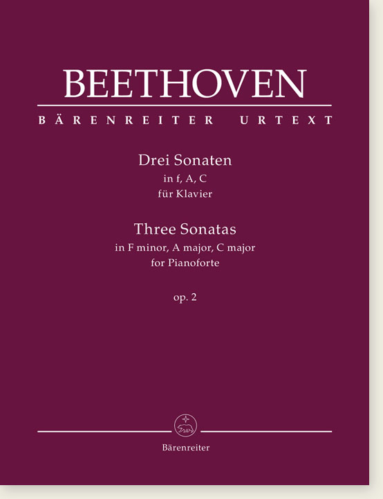 Beethoven Three Sonatas in F minor, A major, C major for Pianoforte Op. 2