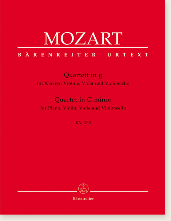 Mozart Quartet in G minor for Piano, Violin, Viola and Violoncello KV 478