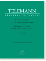 Telemann Concerto in G Major for Viola, Strings and Basso Continuo TWV 51:G9 Piano Reduction Telemann Concerto in G Major for Viola, Strings and Basso Continuo TWV 51:G9 Piano Reduction