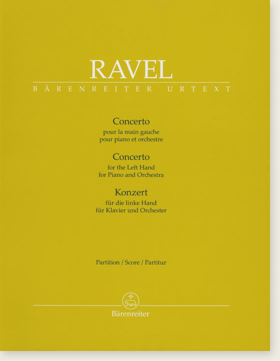 Ravel Concerto for the Left Hand for Piano and Orchestra (Score)