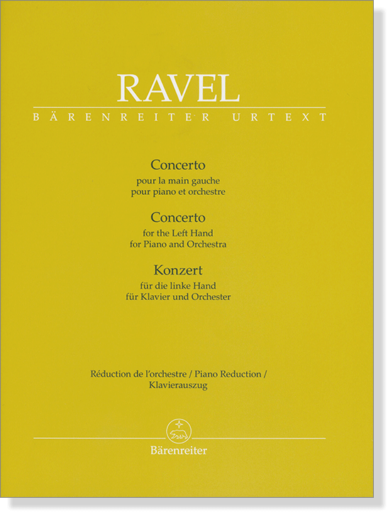 Ravel Concerto for the Left Hand for Piano and Orchestra (Piano Reduction)