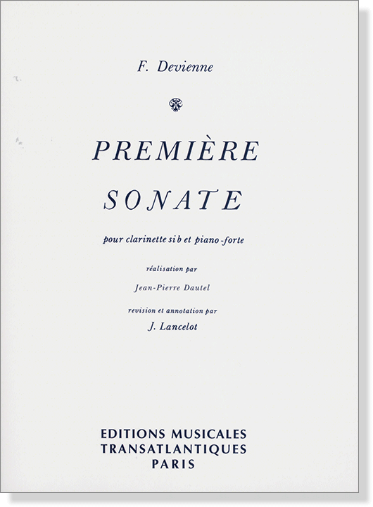 F. Devienne: Première Sonate pour Clarinette si b et Piano-forte