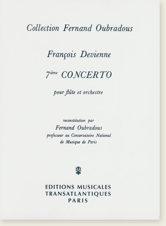 François Devienne 7ième Concerto pour Flûte et Orchestre for Flute and Piano
