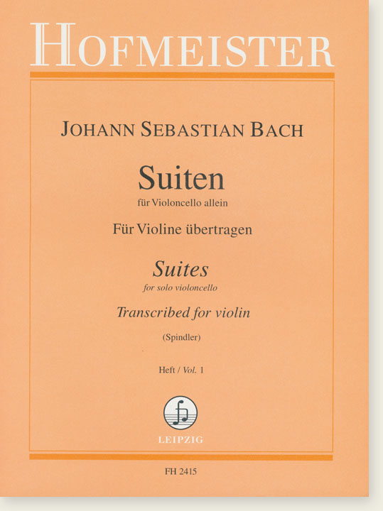 Bach Suiten für Violoncello allein für Violine übertragen Heft 1