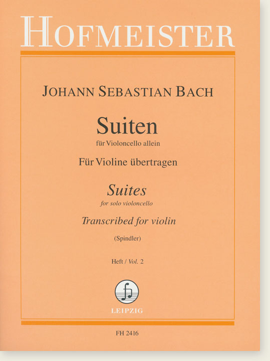 Bach Suiten für Violoncello allein für Violine übertragen Heft 2