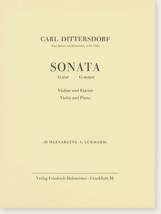 Carl Dittersdorf Sonata G-major Violin and Piano