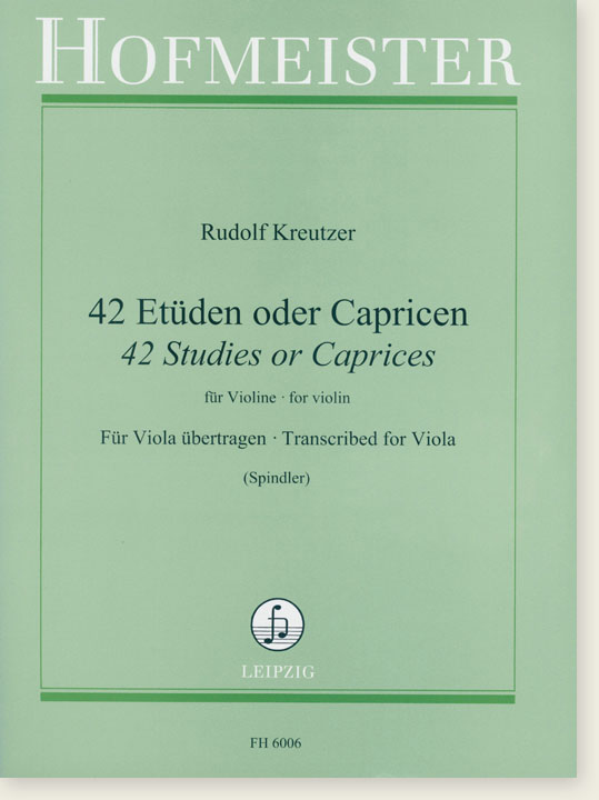 Rodolphe Kreutzer 42 Studies or Caprices Transcribed for Viola (中提琴)