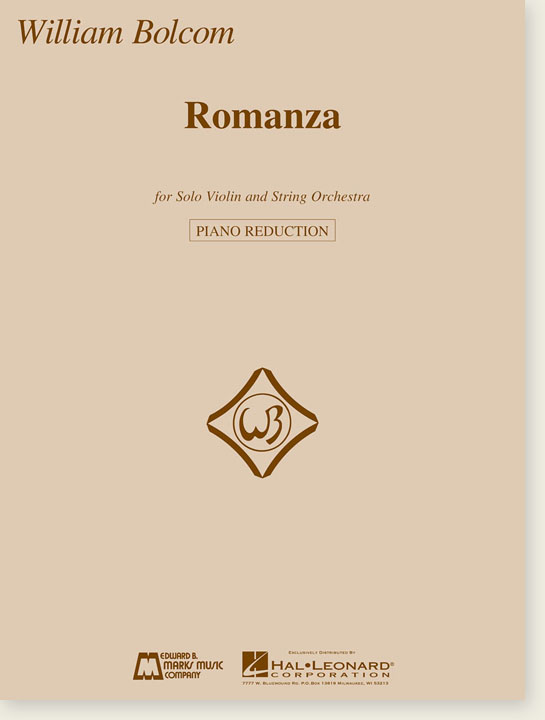 William Bolcom Romanza for Solo Violin and String Orchestra (Piano Reduction)