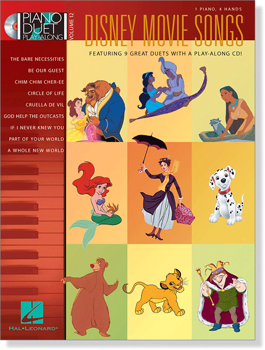 Disney Movie Songs Piano Duet Play-Along Volume 12