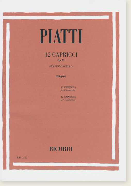 Piatti 12 Capricci Op. 25 per Violoncello