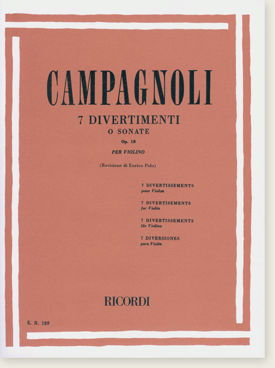 Campagnoli 7 Divertimenti o Sonate, Op. 18 per Violino