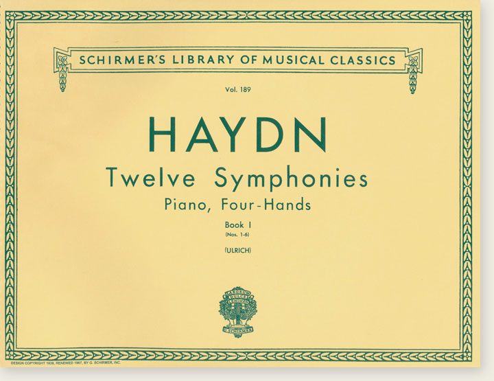 Haydn Twelve Symphonies Book Ⅰ (Nos. 1-6) Piano, Four-Hands