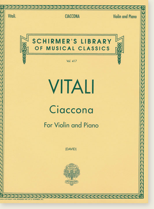 Vitali Ciaccona for Violin and Piano