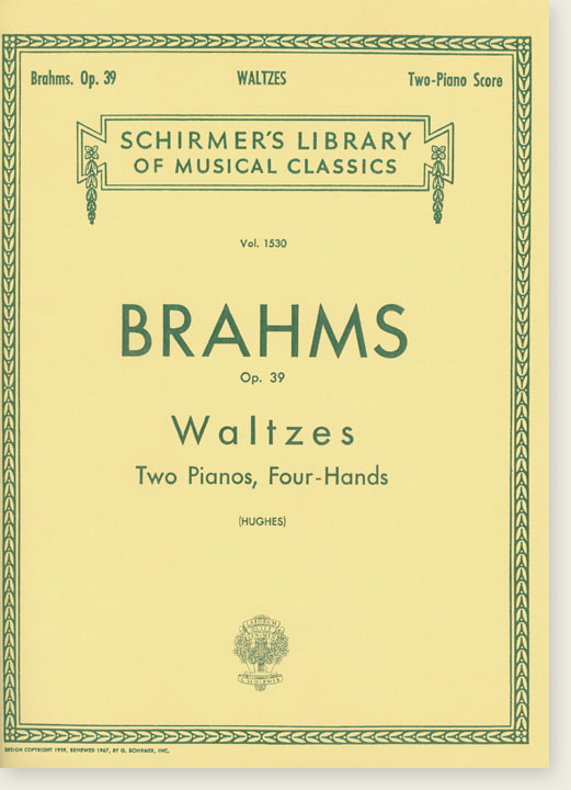 Brahms Waltzes Op. 39 Two Pianos, Four-Hands
