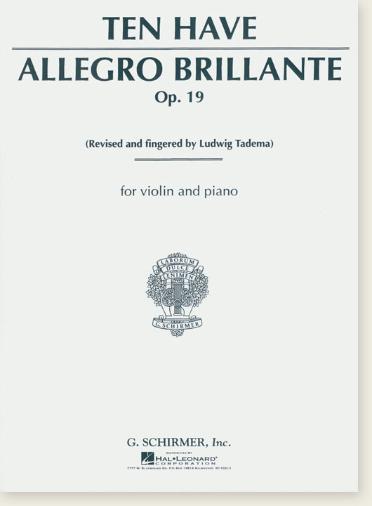 Ten Have Allegro Brillante Op. 19 for Violin and Piano