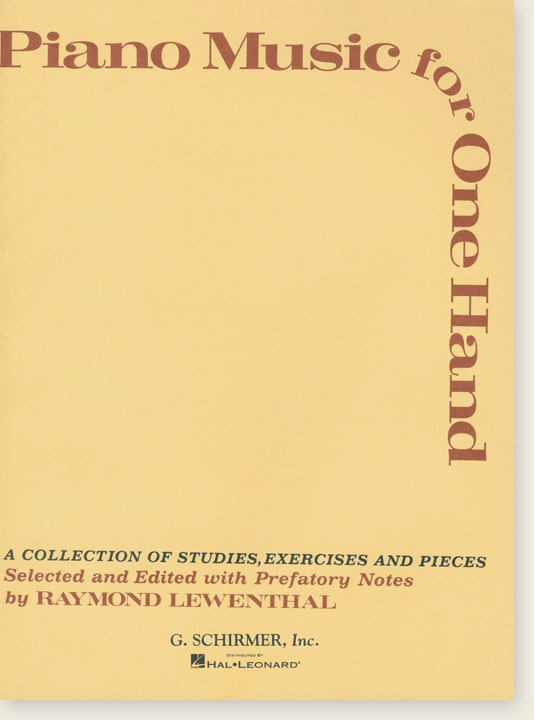 Piano Music for One Hand by Raymond Lewenthal Piano Music for One Hand by Raymond Lewenthal