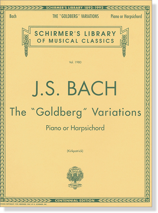 J.S. Bach The "Goldberg" Variations for Piano or Harpsichord