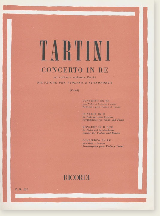 Tartini Concerto in D for Violin and String Orchestra Arrangement for Violin and Piano