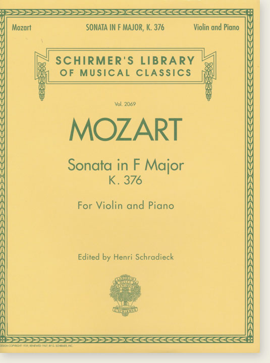 Mozart Sonata in F Major, K. 376 for Violin and Piano