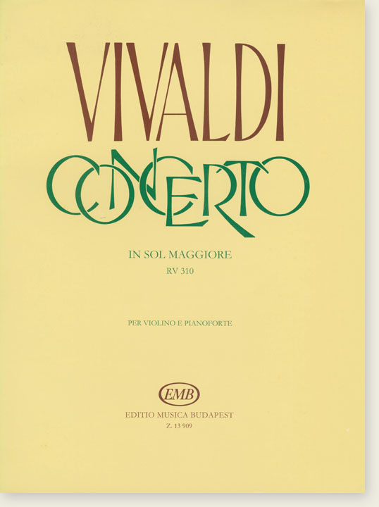 Vivaldi Concerto In Sol Maggiore RV 310 per Violino e Pianoforte
