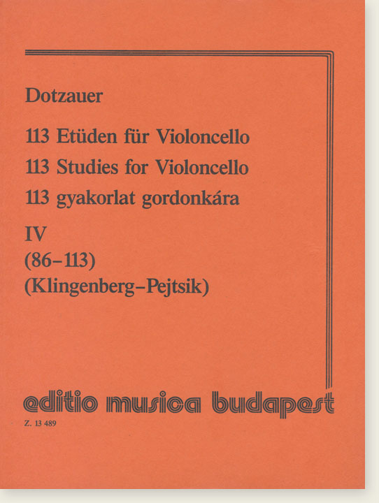 Dotzauer 113 Studies for Violoncello Ⅳ (86 - 113)