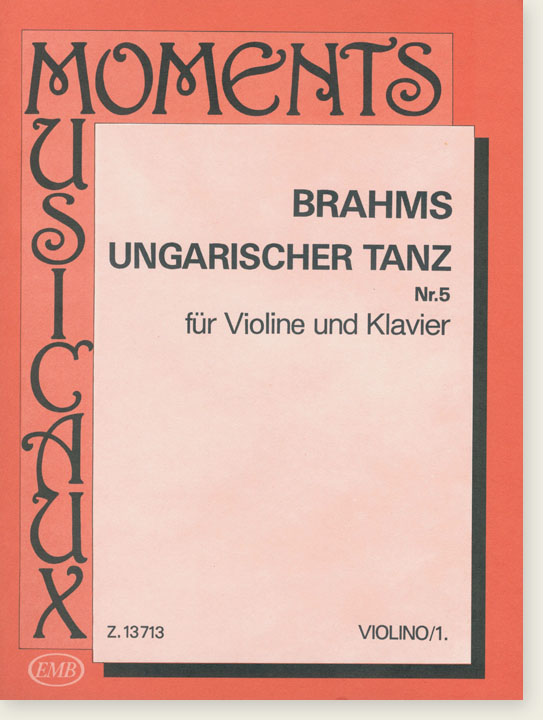 Brahms Ungarischer Tanz Nr. 5 für Violine und Klavier