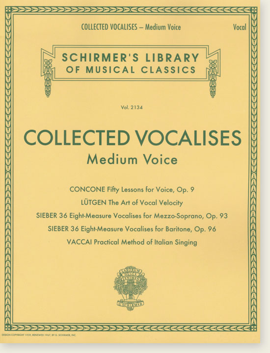 Collected Vocalises: Medium Voice