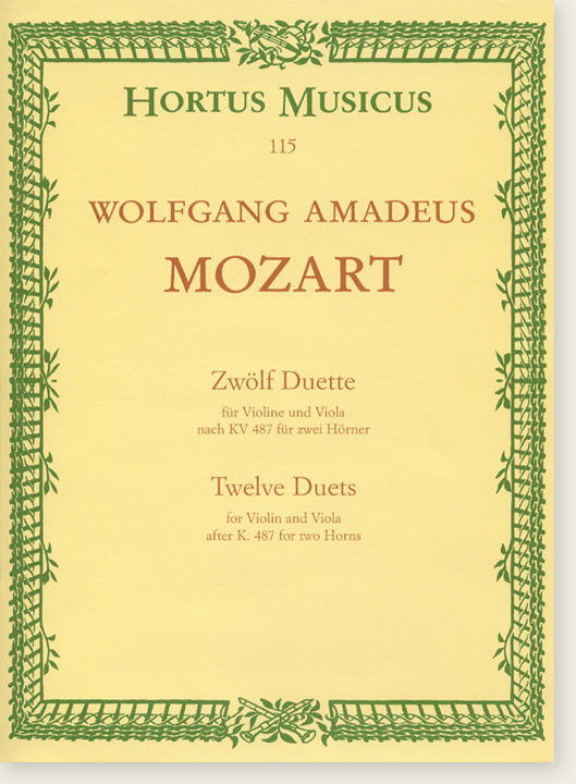 Mozart Twelve Duets for Violin and Viola K. 487 