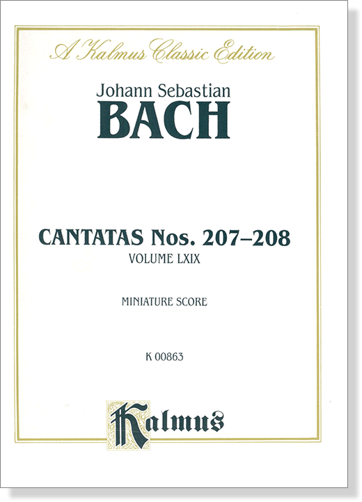 Bach【Cantatas Nos. 207-208】Volume LXⅨ , Miniature Score