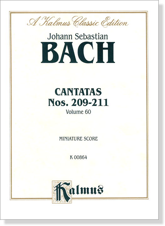 Bach【Cantatas Nos. 209-211】Volume 60 , Miniature Score