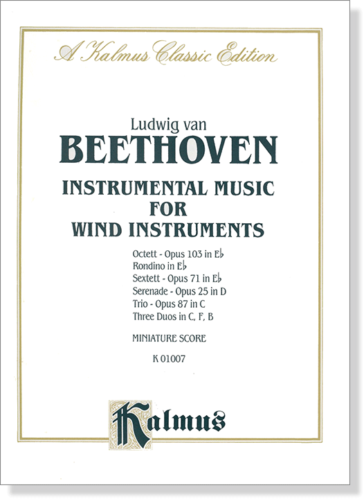 Beethoven【Instrumental Music】for wind Instruments ,Miniature Score