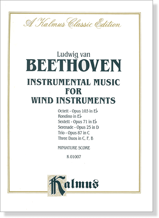 Beethoven【Instrumental Music】for wind Instruments ,Miniature Score Beethoven【Instrumental Music】for wind Instruments ,Miniature Score