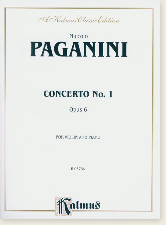 Paganini Violin Concerto No. 1 Opus 6 for Violin and Piano