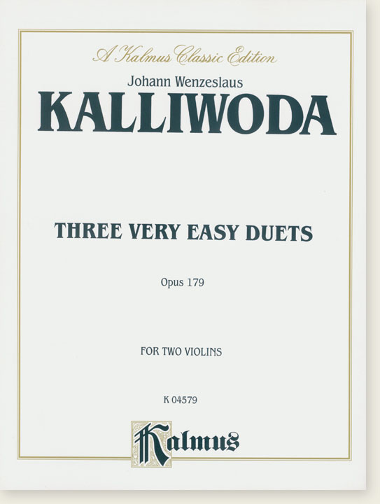 Kalliwoda Three Very Easy Duets Opus 179 for Two Violins