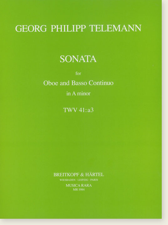 Georg Philipp Telemann Sonata for Oboe and Basso Continuo in A minor TWV 41:a3