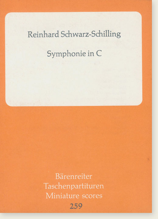 Reinhard Schwarz-Schilling Symphonie in C Bärenreiter Taschenpartituren Miniature Scores