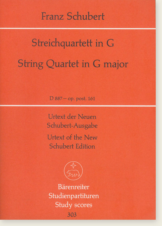 Schubert String Quartet in G Major D 887 - Op. post. 161 Study Scores