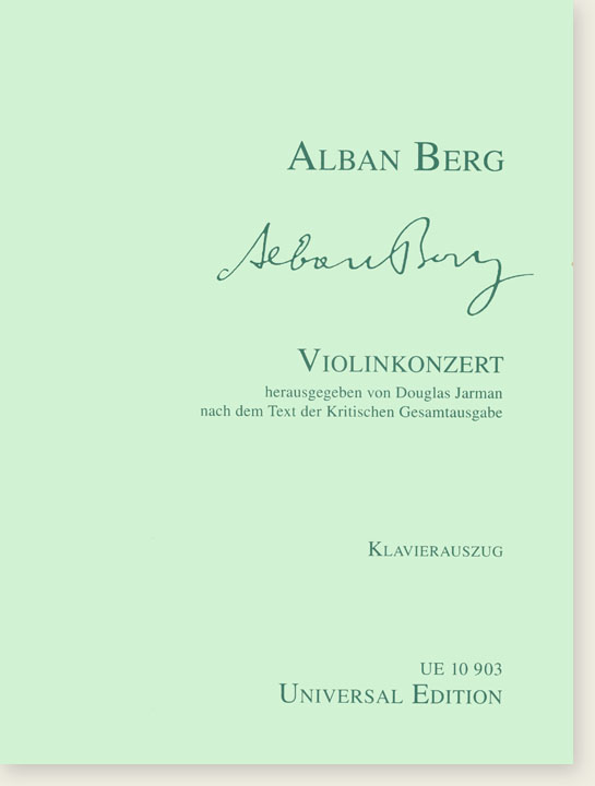 Alban Berg Violinkonzert Klavierauszug