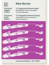 Béla Bartók 15 Hungarian Peasant Songs Transcribed for Violin and Piano