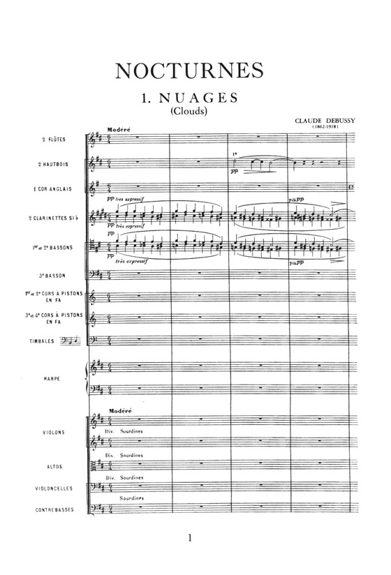 Debussy【Nocturnes】for Orchestra in Full Score