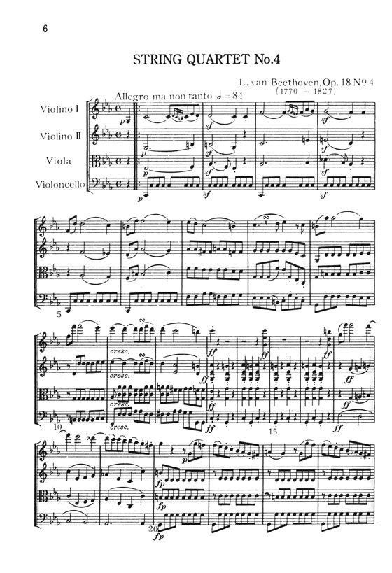 Beethoven【String Quartet Vol.2】Nos.4 Nos.5 Nos.6 ベートーヴェン 弦楽四重奏曲集 第2巻 [第4‧5‧6番]