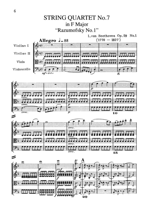 Beethoven【String Quartet Vol.3】Nos.7 Nos.8 Nos.9 ベートーヴェン 弦楽四重奏曲集 第3巻 [第7‧8‧9番]