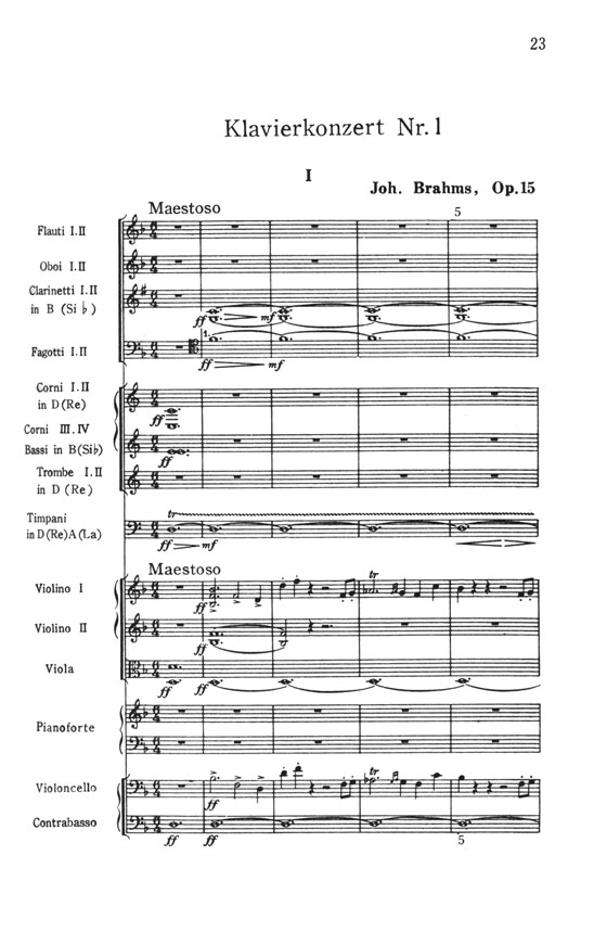 Brahms【Klavierkonzert Nr.1 d moll】ブラームス ピアノ協奏曲第一番 ニ短調 Brahms【Klavierkonzert Nr.1 d moll】ブラームス ピアノ協奏曲第一番 ニ短調