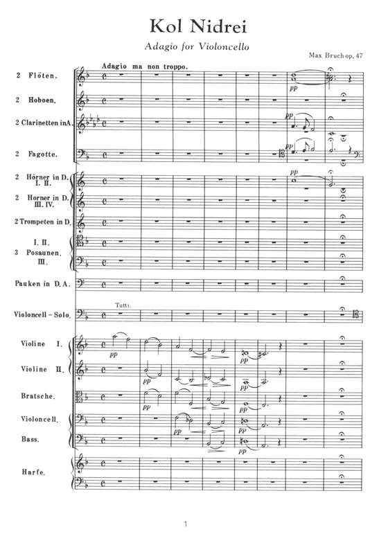 Bruch【Kol Nidrei】Adagio for Violoncello コール ニドライ/ Bruch【Kol Nidrei】Adagio for Violoncello コール ニドライ/