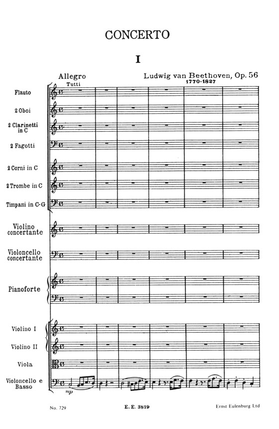 Beethoven【Concerto C-Dur Op.56】for Piano,Violin,Violoncello and Orchestra ベートーベン トリプル‧コンチェルト ハ長調 Beethoven【Concerto C-Dur Op.56】for Piano,Violin,Violoncello and Orchestra ベートーベン トリプル‧コンチェルト ハ長調